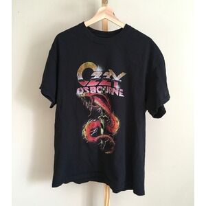 Ozzy Osbourne Concert T Shirt Black Graphic Serpent Snake Band Tee Men's Large